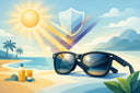 UV-beskyttelse i solbriller der holder
